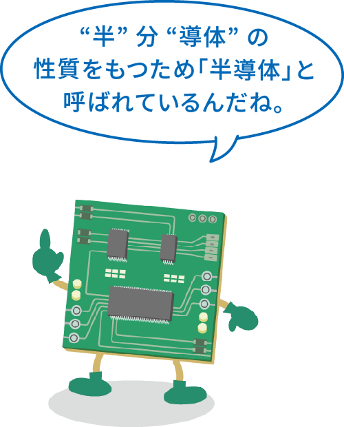 半分導体の性質をもつため「半導体」と呼ばれているんだね。
