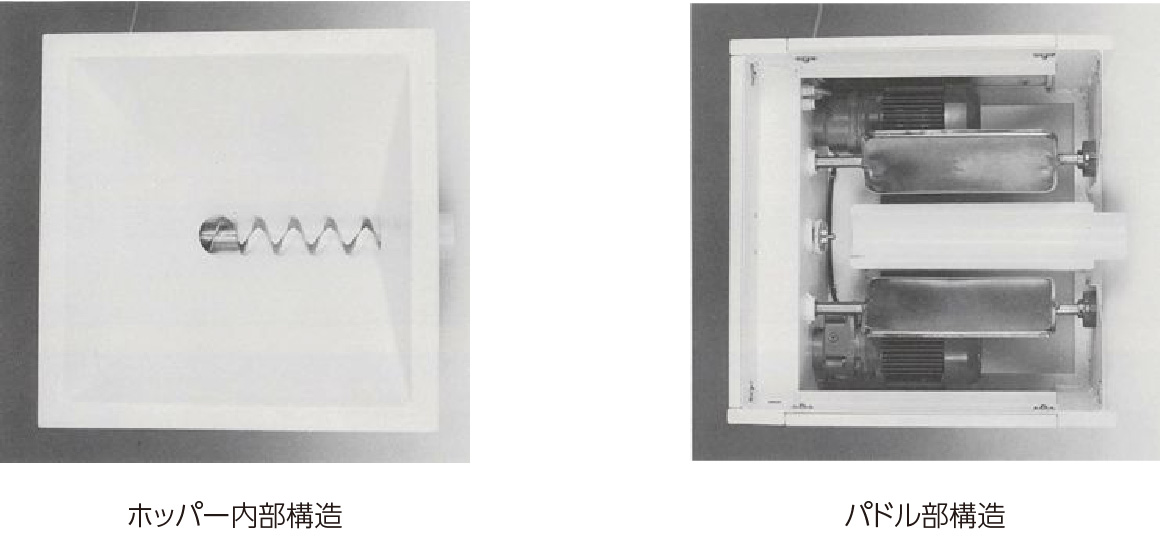 ホッパー内部及びパドル部の構造